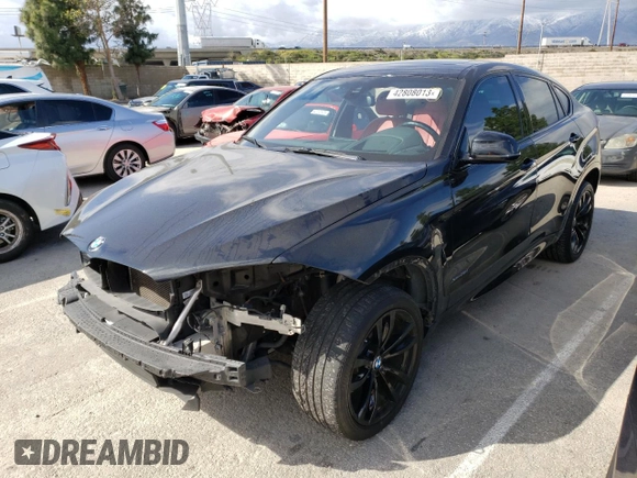 2018 BMW X6 xDrive35i with VIN 5UXKU2C58J0X51623, listed as a Copart auction lot 42808013 with 52,708 mi miles. Bid and sale history available at carsss.com. Image 1.