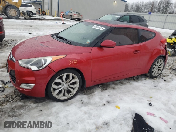 2012 Hyundai Veloster w/Red Int z VIN KMHTC6AD4CU077956, wystawiony jako Copart lot #43504505 z przebiegiem 103 183 mil mil oraz Szkoda całkowita • Salvage title. Historia ofert i sprzedaży dostępna na DreamBid. Obrazek 1.