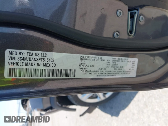 2023 Jeep Compass Sport with VIN 3C4NJDAN3PT515463, listed as a IAAI auction lot 42279905 with 15,339 mi miles and . Bid and sale history available at DreamBid. Image 9.