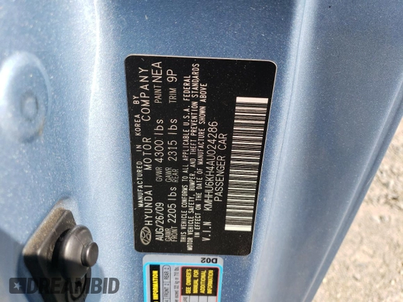 2010 Hyundai Genesis Coupe с VIN KMHHU6KH4AU024286, выставлен на аукционе Copart как лот 59054655 с пробегом 144 325 миль миль и Чистый • Clean title. История ставок и продаж доступна на DreamBid. Изображение 12.