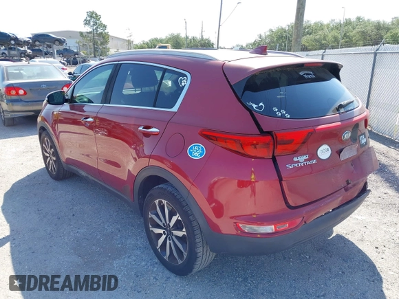 2018 Kia Sportage EX with VIN KNDPN3ACXJ7423171, listed as a IAAI auction lot 41997356 with 84,947 mi miles and . Bid and sale history available at DreamBid. Image 3.