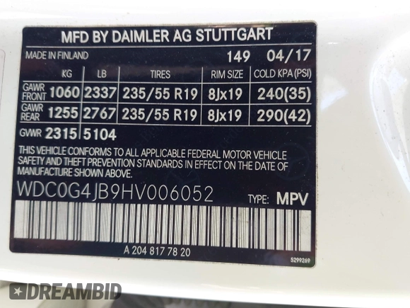 2017 Mercedes-Benz GLC 300 z VIN WDC0G4JB9HV006052, wystawiony jako IAAI lot #42221780 z przebiegiem 79 542 mil mil oraz . Historia ofert i sprzedaży dostępna na DreamBid. Obrazek 9.