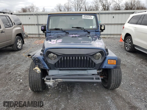 2001 Jeep Wrangler SE with VIN 1J4FA29P41P303093, listed as a Copart auction lot 49342475 with 193,768 mi miles and Salvage Title. Bid and sale history available at carsss.com. Image 5.