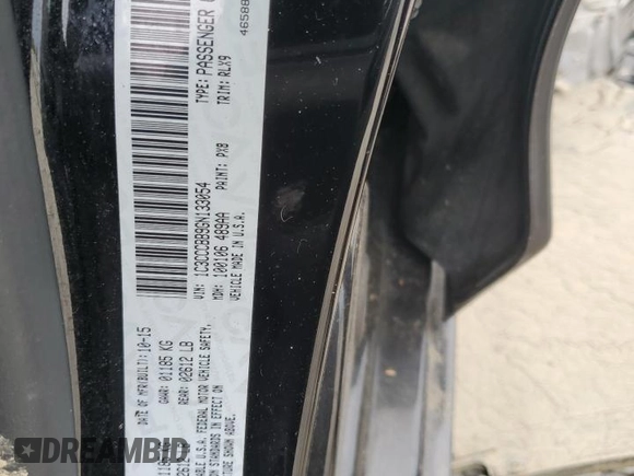2016 Chrysler 200 S z VIN 1C3CCCBB9GN133054, wystawiony jako Copart lot #57233885 z przebiegiem Nie podano mil oraz Szkoda całkowita • Salvage title. Historia ofert i sprzedaży dostępna na DreamBid. Obrazek 12.