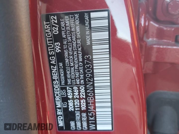 2022 Mercedes-Benz CLA 250 with VIN W1K5J4HB6NN290373, listed as a Copart auction lot 88052925 with 19,886 mi miles and Salvage title. Bid and sale history available at DreamBid. Image 12.