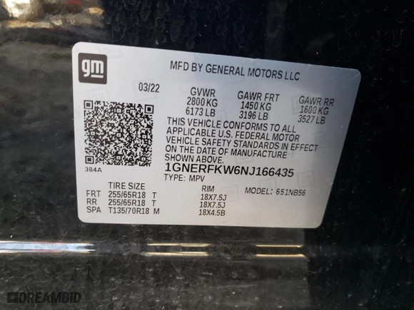 2022 Chevrolet Traverse LS with VIN 1GNERFKW6NJ166435, listed as a Copart auction lot 44953385 with 73,010 mi miles and Salvage Title. Bid and sale history available at carsss.com. Image 13.