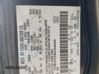 2010 Ford Explorer Eddie Bauer с VIN 1FMEU7EE8AUA40520, выставлен на аукционе Copart как лот 42647515 с пробегом 119 818 миль миль и Списание • Salvage title. История ставок и продаж доступна на DreamBid. Изображение 14.
