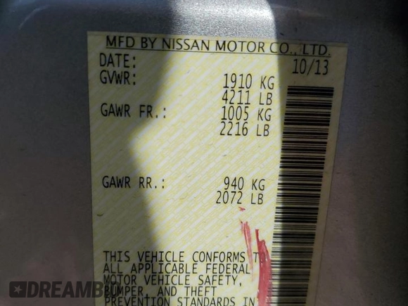 2014 Nissan Altima S with VIN 1N4AL3AP0EN248208, listed as a Copart auction lot 46720395 with 178,892 mi miles and Salvage Title. Bid and sale history available at DreamBid. Image 14.