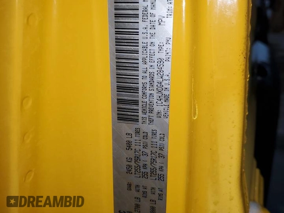 2020 Jeep Wrangler Unlimited Sport Altitude with VIN 1C4HJXDG4LW284590, listed as a Copart auction lot 84806434 with 88,887 mi miles and Salvage title. Bid and sale history available at DreamBid. Image 13.
