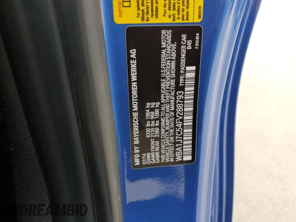 2015 BMW 2 Series M235i z VIN WBA1J7C54FV288793, wystawiony jako Copart lot #42937235 z przebiegiem Nie podano mil oraz Czysty tytuł • Clean title. Historia ofert i sprzedaży dostępna na DreamBid. Obrazek 12.