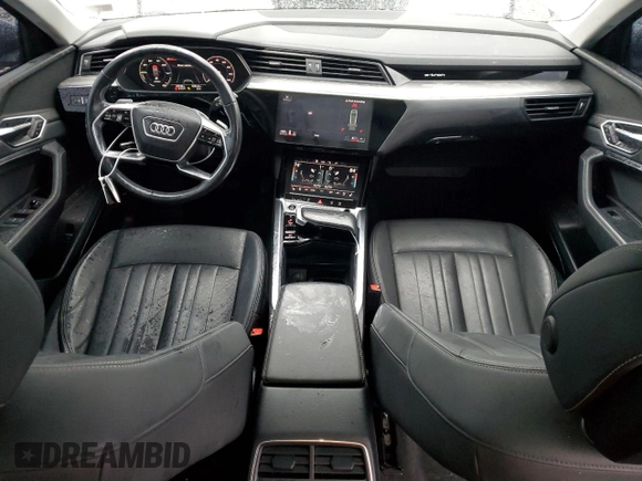 2021 Audi e-tron Premium Plus with VIN WA1LAAGEXMB017927, listed as a Copart auction lot 83877554 with 54,348 mi miles and Salvage Title. Bid and sale history available at DreamBid. Image 8.