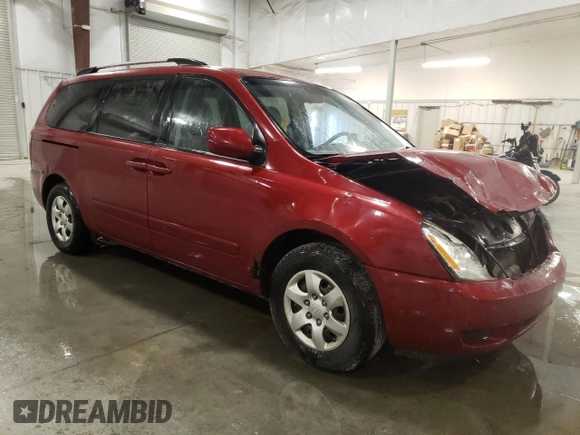 2009 Kia Sedona LX with VIN KNDMB233096314111, listed as a Copart auction lot 75015294 with 119,756 mi miles and Salvage Title. Bid and sale history available at carsss.com. Image 4.