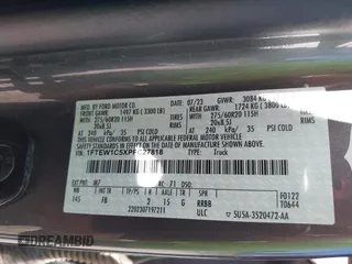 2023 Ford F-150 XL with VIN 1FTEW1C5XPFC27818, listed as a IAAI auction lot 42725090 with 46,685 mi miles and . Bid and sale history available at DreamBid. Image 9.