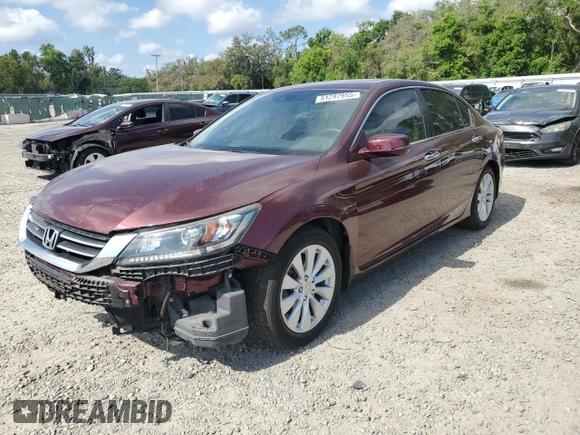 2015 Honda Accord EX-L with VIN 1HGCR2F82FA163233, listed as a Copart auction lot 51297955 with 32,343 mi miles and Salvage title. Bid and sale history available at DreamBid. Image 1.
