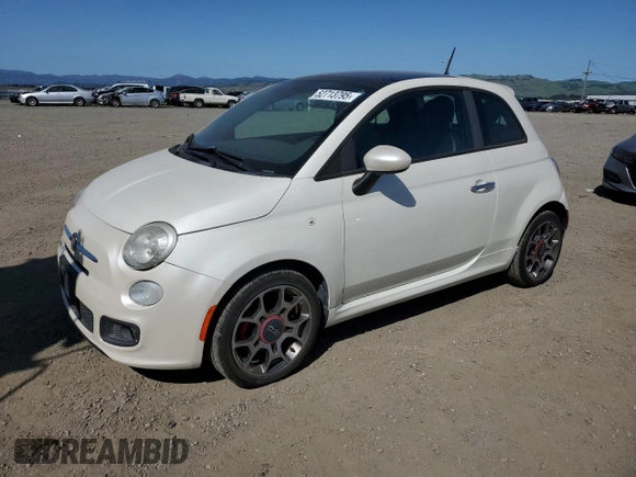 2013 FIAT 500 Sport with VIN 3C3CFFBR4DT624388, listed as a Copart auction lot 52713795 with 106,420 mi miles and Clean Title. Bid and sale history available at carsss.com. Image 1.