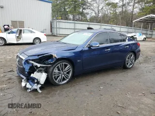 2017 Infiniti Q50 3.0t Premium with VIN JN1EV7AP7HM740129, listed as a Copart auction lot 44228895 with 128,505 mi miles and Salvage Title. Bid and sale history available at carsss.com. Image 1.