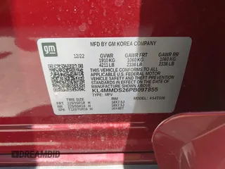 2023 Buick Encore GX Select with VIN KL4MMDS26PB097855, listed as a IAAI auction lot 42443755 with 11,422 mi miles and . Bid and sale history available at DreamBid. Image 9.