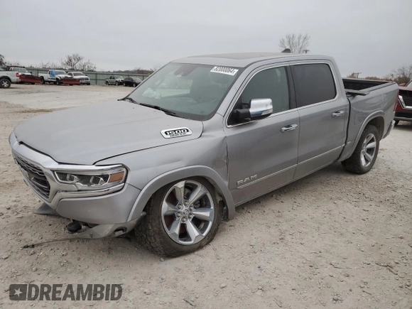 2020 Ram 1500 Limited with VIN 1C6SRFHT3LN194053, listed as a Copart auction lot 82000064 with 110,712 mi miles and Salvage Title. Bid and sale history available at carsss.com. Image 1.