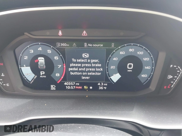 2023 Audi Q3 S line Premium with VIN WA1DECF30P1127433, listed as a IAAI auction lot 41969209 with 40,357 mi miles and . Bid and sale history available at DreamBid. Image 7.