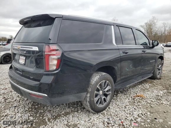 2021 Chevrolet Suburban LT with VIN 1GNSKCKD5MR382216, listed as a Copart auction lot 80243284 with 121,332 mi miles and Salvage Title. Bid and sale history available at carsss.com. Image 3.