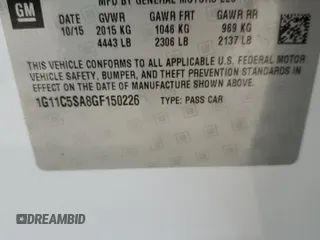 2016 Chevrolet Malibu Limited LT with VIN 1G11C5SA8GF150226, listed as a Copart auction lot 72629534 with 90,125 mi miles and Salvage Title. Bid and sale history available at carsss.com. Image 12.