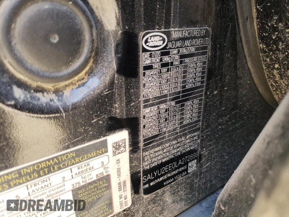 2020 Land Rover Range Rover with VIN SALYU2EE0LA272899, listed as a Copart auction lot 85578024 with 56,353 mi miles and Salvage title. Bid and sale history available at DreamBid. Image 13.