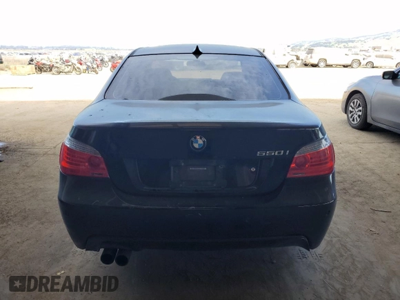 2008 BMW 5 Series 550i with VIN WBANW53598CT48525, listed as a Copart auction lot 48611945 with 103,546 mi miles and Salvage Title. Bid and sale history available at carsss.com. Image 6.