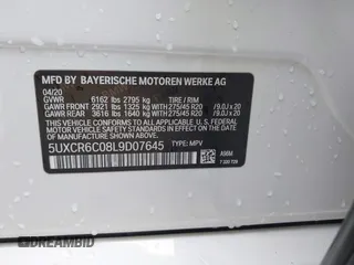 2020 BMW X5 xDrive40i with VIN 5UXCR6C08L9D07645, listed as a IAAI auction lot 41757971 with 87,157 mi miles. Bid and sale history available at carsss.com. Image 9.