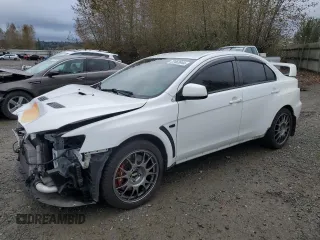 2010 Mitsubishi Lancer Evolution SE with VIN JA32W6FV3AU034052, listed as a Copart auction lot 72463644 with 44,517 mi miles and Salvage Title. Bid and sale history available at carsss.com. Image 1.