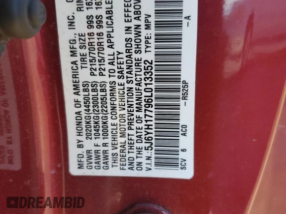 2006 Honda Element with VIN 5J6YH17796L013352, listed as a Copart auction lot 83484634 with 277,571 mi miles and Clean Title. Bid and sale history available at DreamBid. Image 13.