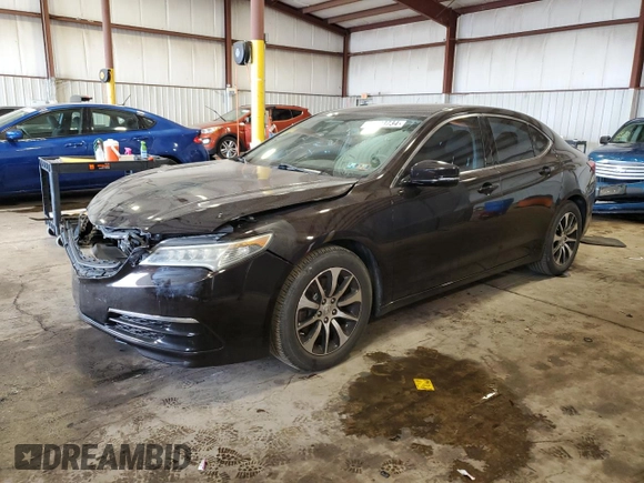 2015 Acura TLX with VIN 19UUB1F3XFA009649, listed as a Copart auction lot 64503734 with 75,859 mi miles and Salvage Title. Bid and sale history available at carsss.com. Image 1.