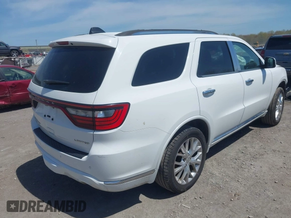 2016 Dodge Durango Limited с VIN 1C4RDJDG9GC433401, выставлен на аукционе IAAI как лот 42112880 с пробегом Не указан миль и . История ставок и продаж доступна на DreamBid. Изображение 4.