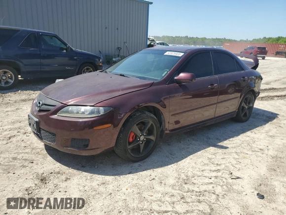2008 Mazda 6 i Sport VE with VIN 1YVHP80C285M22738, listed as a Copart auction lot 52025935 with 281,656 mi miles and Salvage Title. Bid and sale history available at carsss.com. Image 1.
