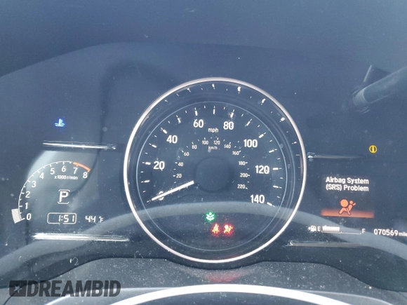 2022 Honda HR-V EX with VIN 3CZRU6H54NM754581, listed as a Copart auction lot 45108685 with 70,569 mi miles and Salvage Title. Bid and sale history available at DreamBid. Image 9.