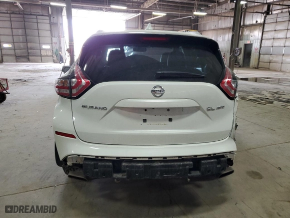 2017 Nissan Murano SL with VIN 5N1AZ2MH6HN194517, listed as a Copart auction lot 52495975 with 78,046 mi miles and Salvage Title. Bid and sale history available at carsss.com. Image 6.