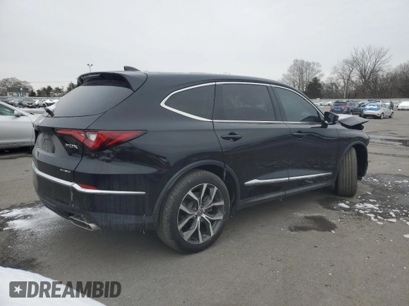 2022 Acura MDX w/Technology Package with VIN 5J8YE1H42NL005726, listed as a Copart auction lot 89049915 with 57,838 mi miles and Salvage Title. Bid and sale history available at carsss.com. Image 3.
