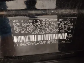 2015 Lexus GS 350 with VIN JTHCE1BL8FA000762, listed as a IAAI auction lot 41073747 with Not Provided miles and . Bid and sale history available at carsss.com. Image 9.