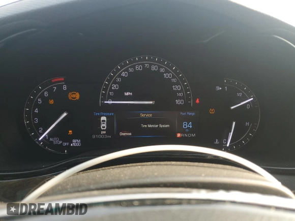 2017 Cadillac CTS Luxury AWD with VIN 1G6AX5SX7H0141380, listed as a Copart auction lot 58999135 with 91,003 mi miles and Salvage title. Bid and sale history available at DreamBid. Image 9.