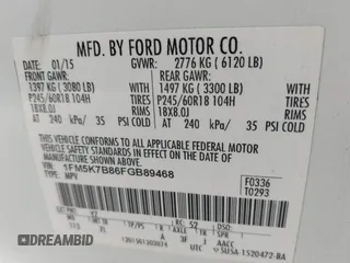 2015 Ford Explorer with VIN 1FM5K7B86FGB89468, listed as a IAAI auction lot 41850992 with 139,457 mi miles and . Bid and sale history available at carsss.com. Image 9.