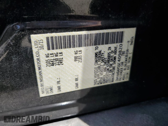 2016 Nissan Maxima SL with VIN 1N4AA6AP1GC409820, listed as a Copart auction lot 65558494 with 121,059 mi miles and Salvage title. Bid and sale history available at DreamBid. Image 12.