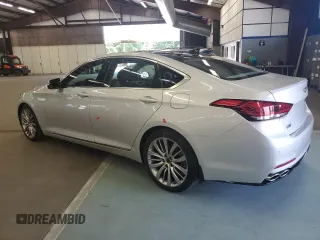 2018 Genesis G80 Ultimate with VIN KMHGN4JFXJU245842, listed as a Copart auction lot 62599064 with 9,567 mi miles and Salvage Title. Bid and sale history available at carsss.com. Image 2.