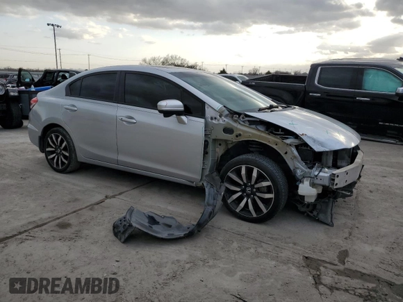 2015 Honda Civic EX-L with VIN 2HGFB2F97FH503178, listed as a Copart auction lot 46661675 with 171,444 mi miles and Salvage Title. Bid and sale history available at carsss.com. Image 4.