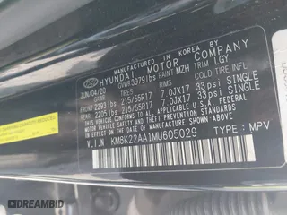 2021 Hyundai Kona SEL with VIN KM8K22AA1MU605029, listed as a IAAI auction lot 41478328 with 57,429 mi miles. Bid and sale history available at carsss.com. Image 9.