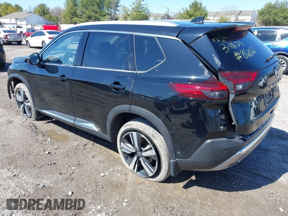 2021 Nissan Rogue Platinum with VIN JN8AT3DD4MW303574, listed as a IAAI auction lot 41868618 with 60,382 mi miles. Bid and sale history available at carsss.com. Image 3.