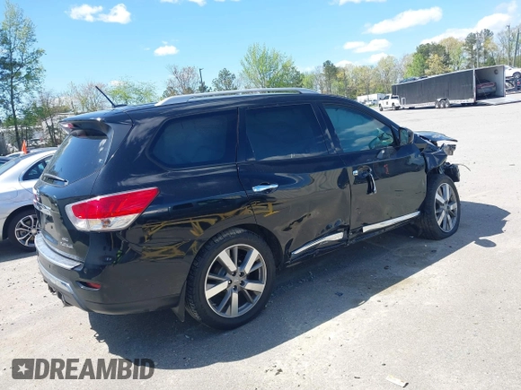 2014 Nissan Pathfinder Platinum with VIN 5N1AR2MM2EC654678, listed as a IAAI auction lot 41983035 with 140,989 mi miles and . Bid and sale history available at DreamBid. Image 4.
