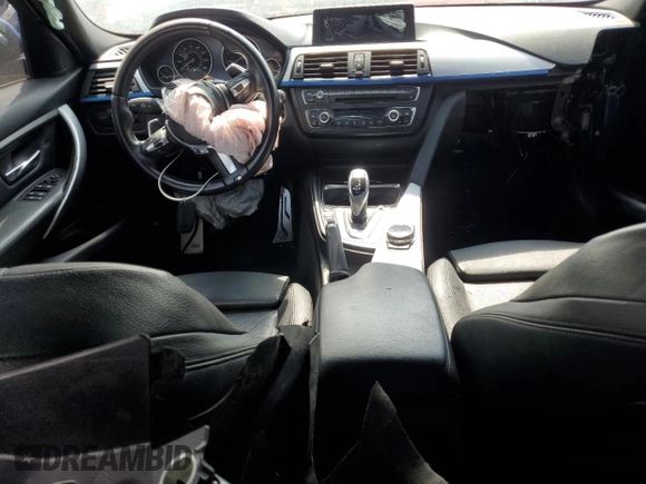 2014 BMW 3 Series 335i with VIN WBA3A9C51EF477933, listed as a Copart auction lot 80443554 with 53,927 mi miles and Salvage Title. Bid and sale history available at carsss.com. Image 8.