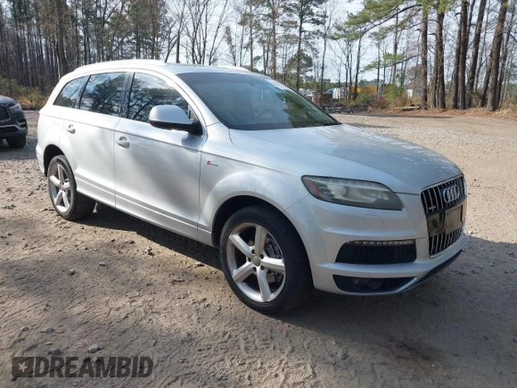 2015 Audi Q7 3.0T S line Prestige with VIN WA1DGAFE9FD001990, listed as a IAAI auction lot 41704132 with 108,118 mi miles. Bid and sale history available at carsss.com. Image 1.