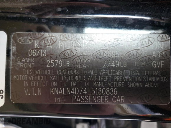 2014 Kia Cadenza Premium with VIN KNALN4D74E5130836, listed as a Copart auction lot 43482775 with 123,885 mi miles and Salvage Title. Bid and sale history available at carsss.com. Image 14.