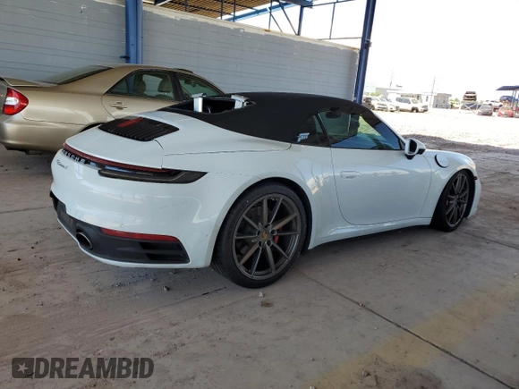 2021 Porsche 911 Carrera S with VIN WP0CB2A92MS248261, listed as a Copart auction lot 69262284 with 23,369 mi miles and Salvage Title. Bid and sale history available at carsss.com. Image 3.