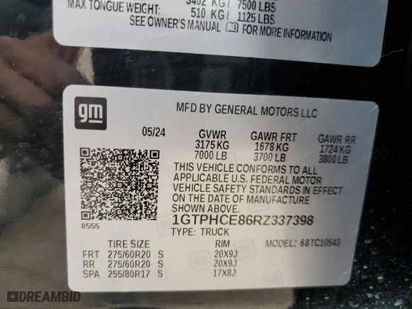 2024 GMC Sierra 1500 Elevation with VIN 1GTPHCE86RZ337398, listed as a Copart auction lot 48215715 with 12,980 mi miles and Salvage Title. Bid and sale history available at carsss.com. Image 12.